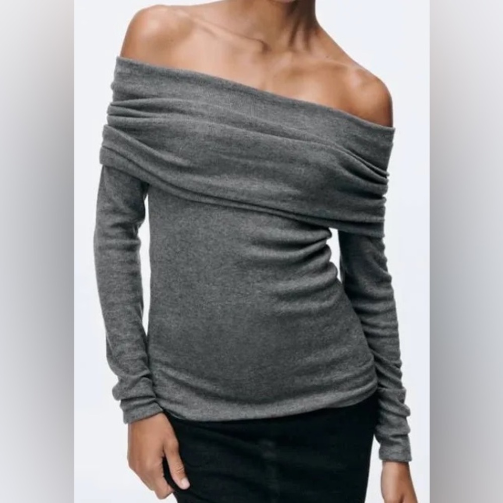 Zara off the shoulder longsleeve top